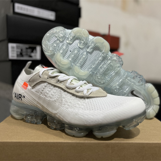 Off-White x Nike Air Vapormax Flyknit 2.0"White/Total/Orange" Sneakers    AA3831-100 - DesignerGu