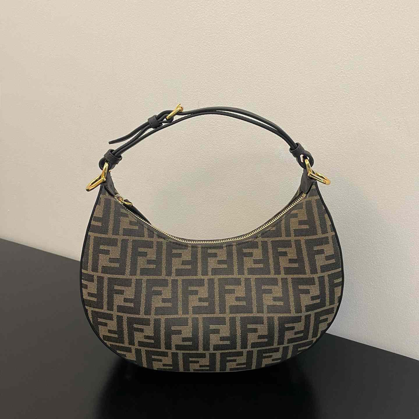 Fendi Fendigraphy Small Brown FF Fabric Bag(29x24.5x10cm) - DesignerGu