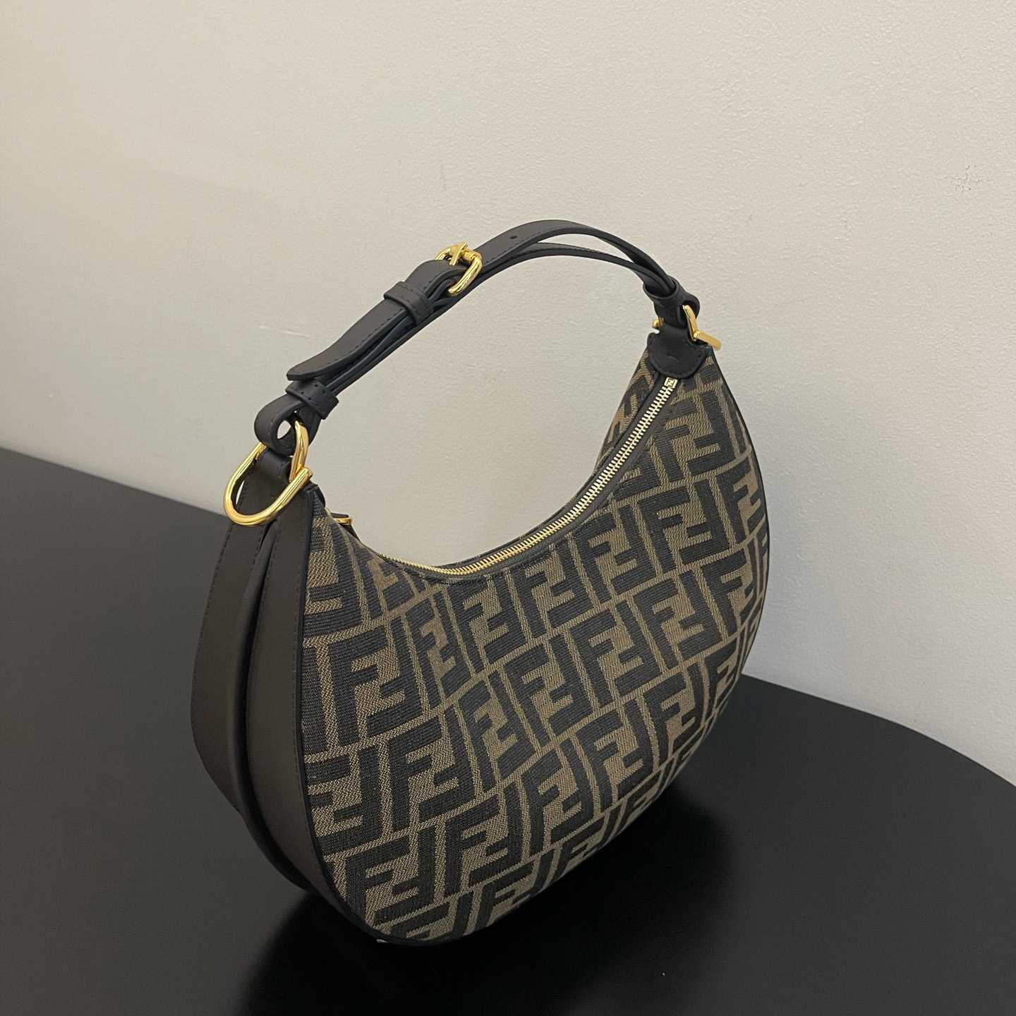 Fendi Fendigraphy Small Brown FF Fabric Bag(29x24.5x10cm) - DesignerGu