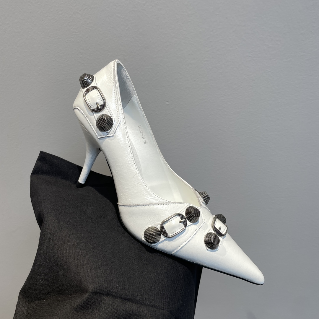 Balenciaga Cagole 90mm Pump In White - DesignerGu