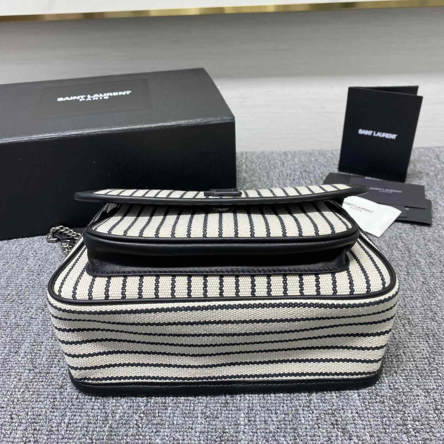 Saint Laurent Women's Niki Small Striped Canvas Shoulder Bag (22cm) - DesignerGu