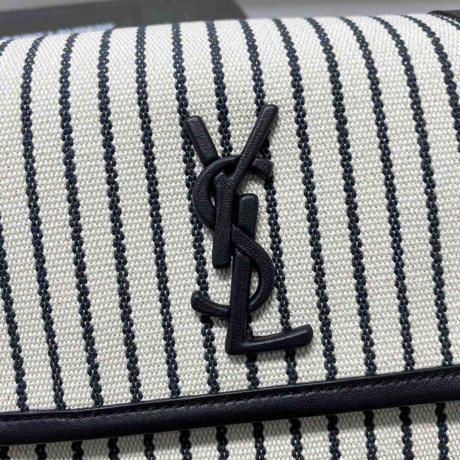 Saint Laurent Women's Niki Small Striped Canvas Shoulder Bag (22cm) - DesignerGu