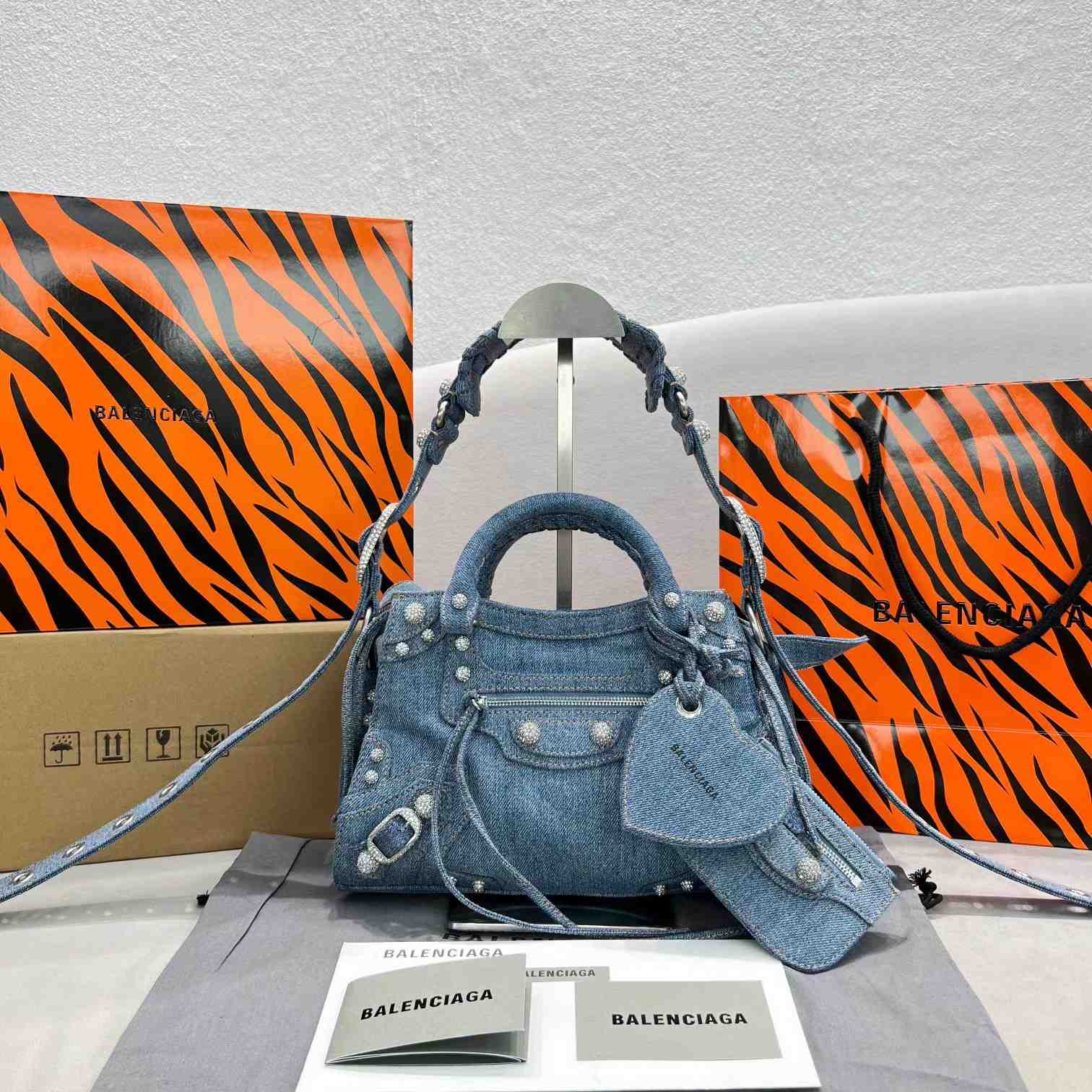 Balenciaga Neo Cagole XS Handbag In Denim - DesignerGu