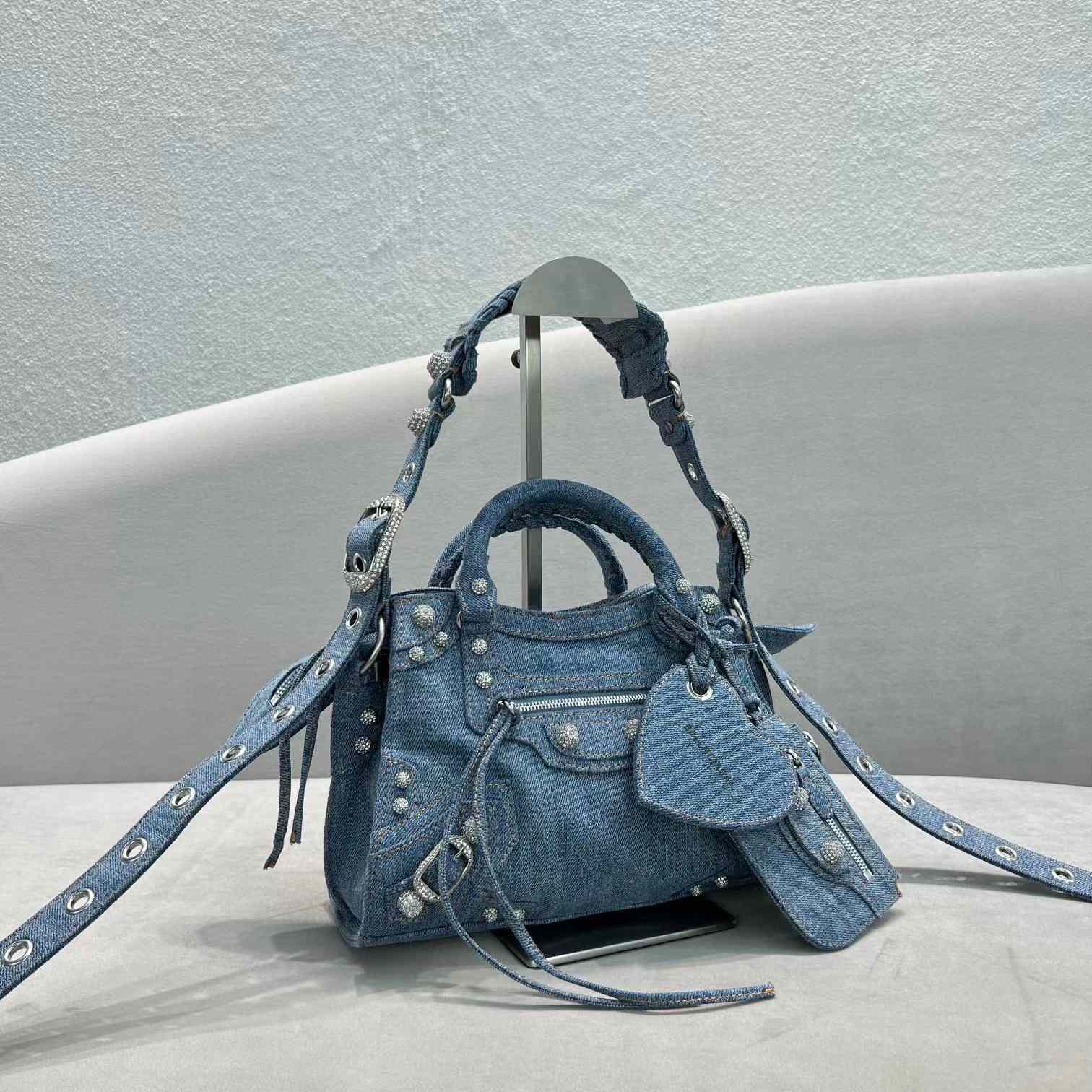 Balenciaga Neo Cagole XS Handbag In Denim - DesignerGu