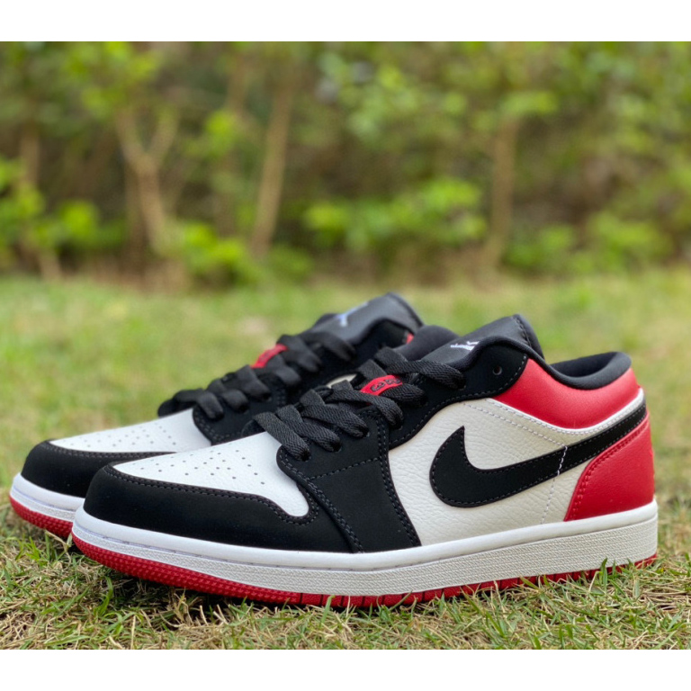 Air Jordan 1 Low “Black Toe” Sneaker   553558-116 - DesignerGu