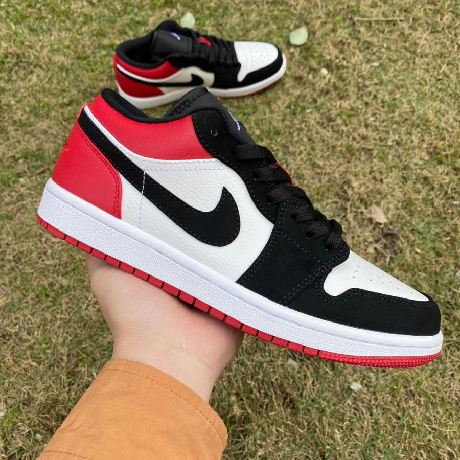 Air Jordan 1 Low “Black Toe” Sneaker   553558-116 - DesignerGu