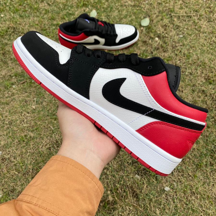 Air Jordan 1 Low “Black Toe” Sneaker   553558-116 - DesignerGu