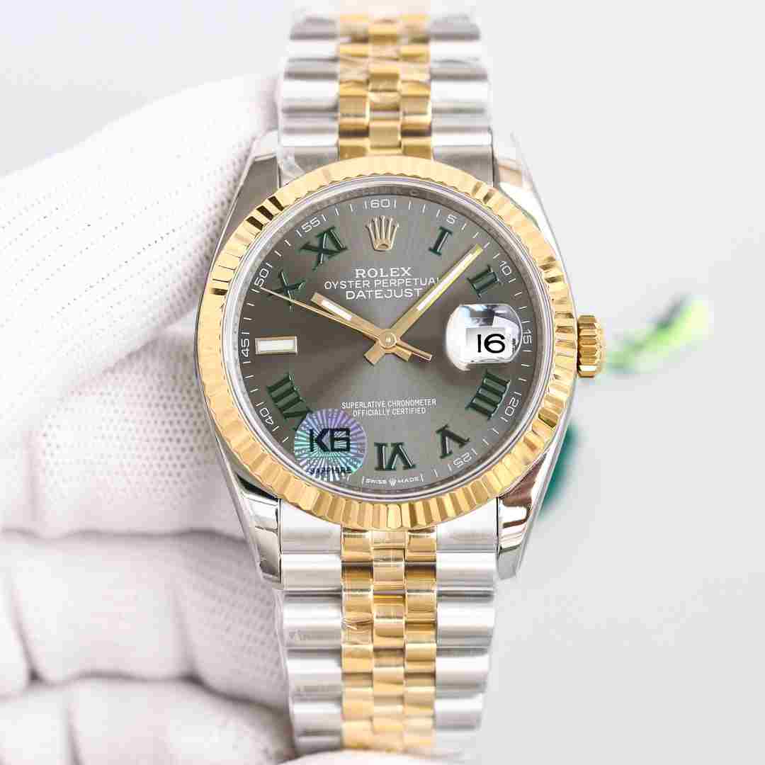 Rolex Datejust Oystersteel Steel Yellow Gold Dark Grey Dial Jubilee - DesignerGu