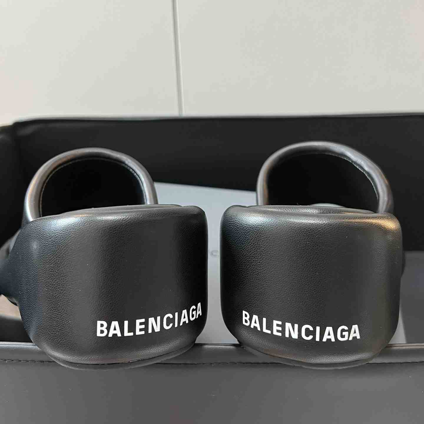 Balenciaga Black Rise Wedge Sandals - DesignerGu