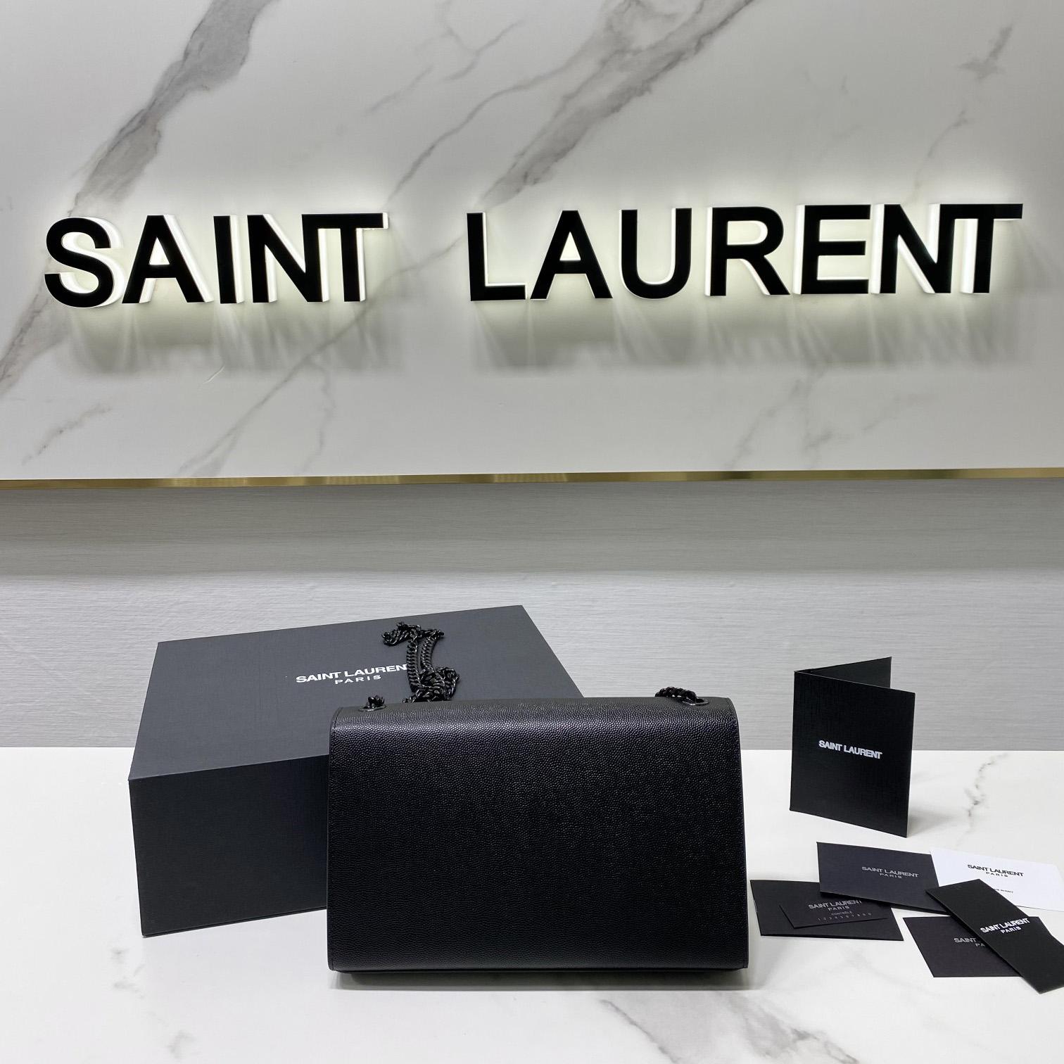 Saint Laurent Kate Medium Chain Bag In Grain De Poudre Embossed Leather - DesignerGu