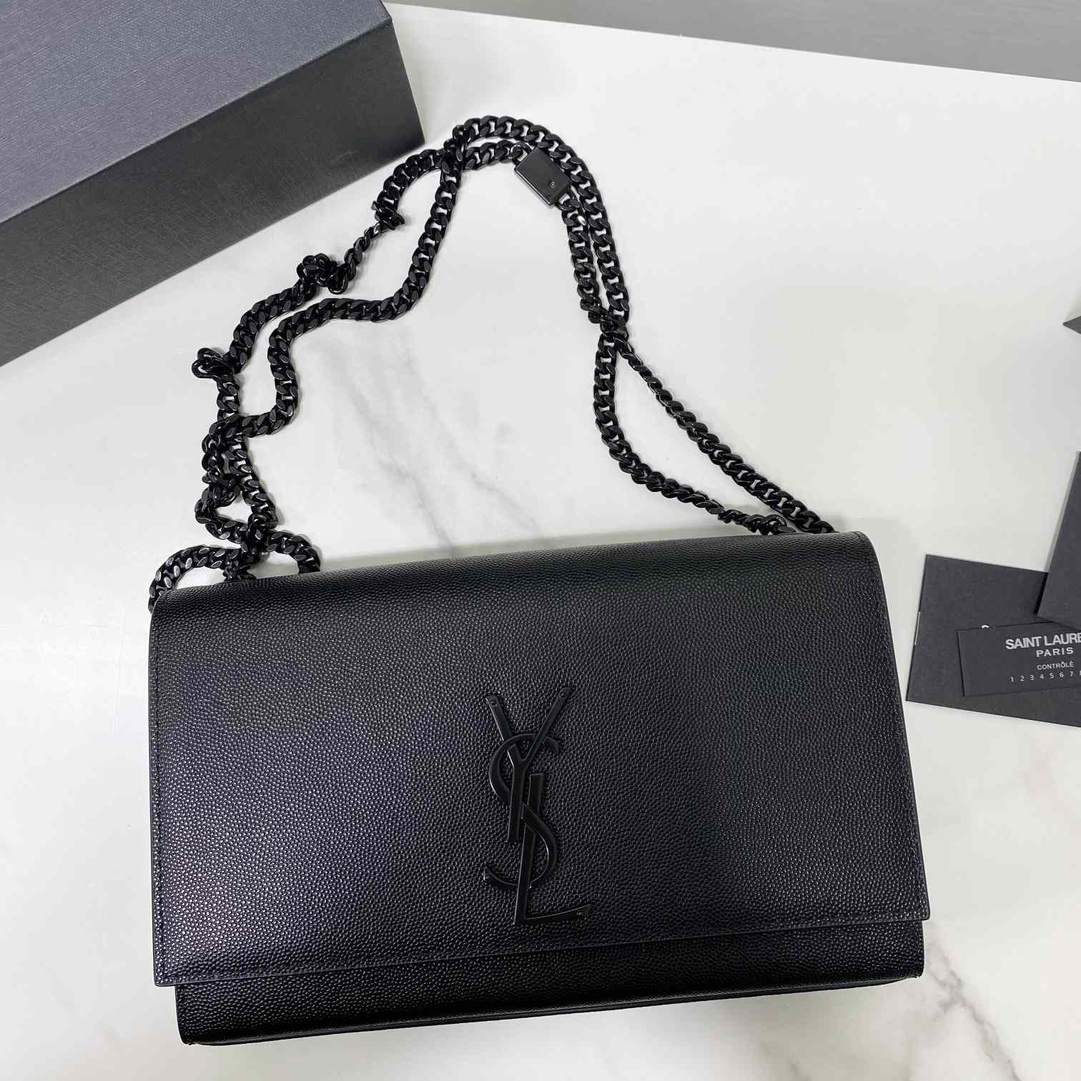 Saint Laurent Kate Medium Chain Bag In Grain De Poudre Embossed Leather - DesignerGu