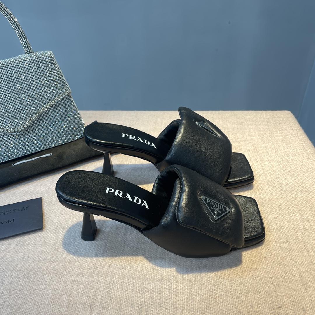 Prada Soft Padded Nappa Sandals - DesignerGu