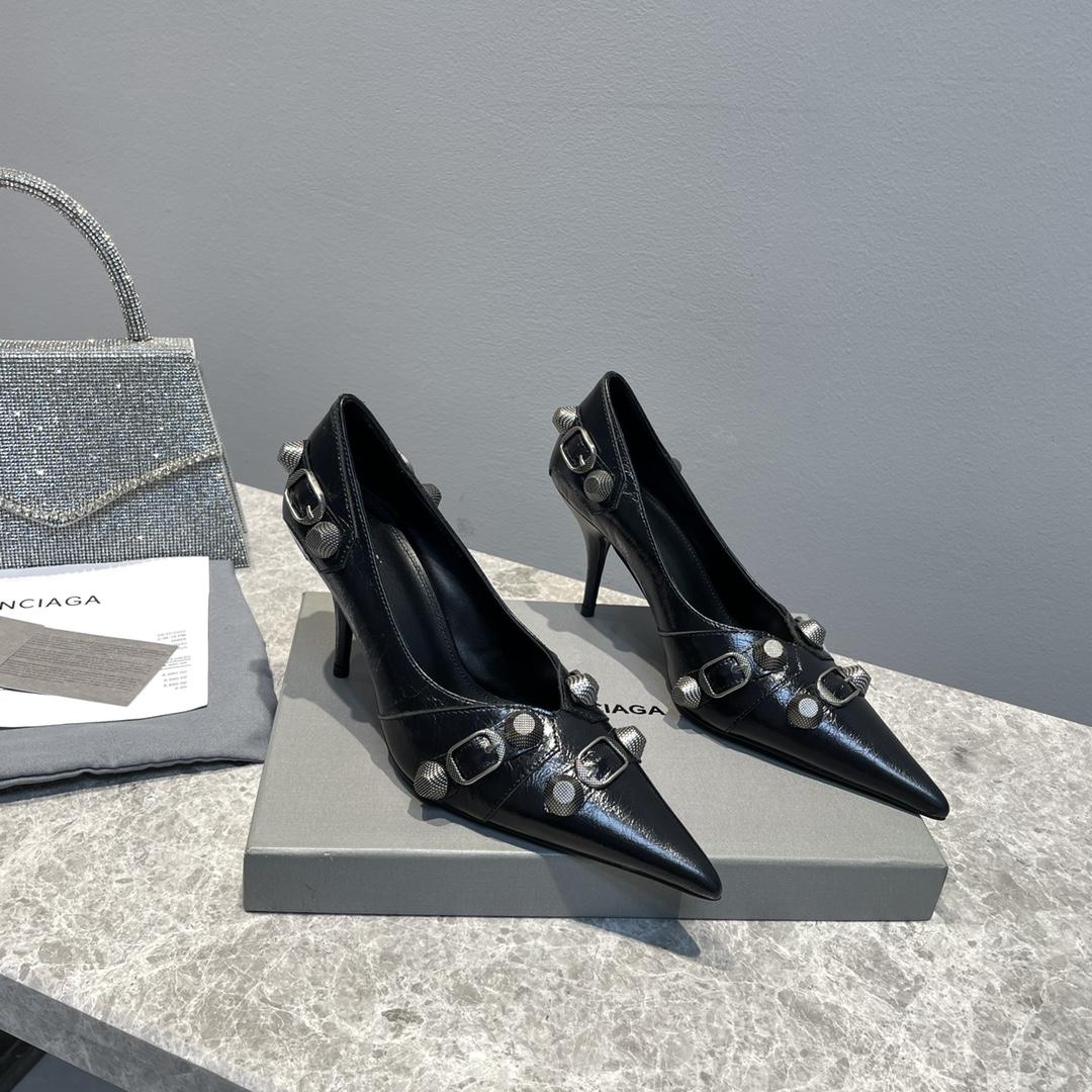 Balenciaga Cagole 90mm Pump In Black - DesignerGu