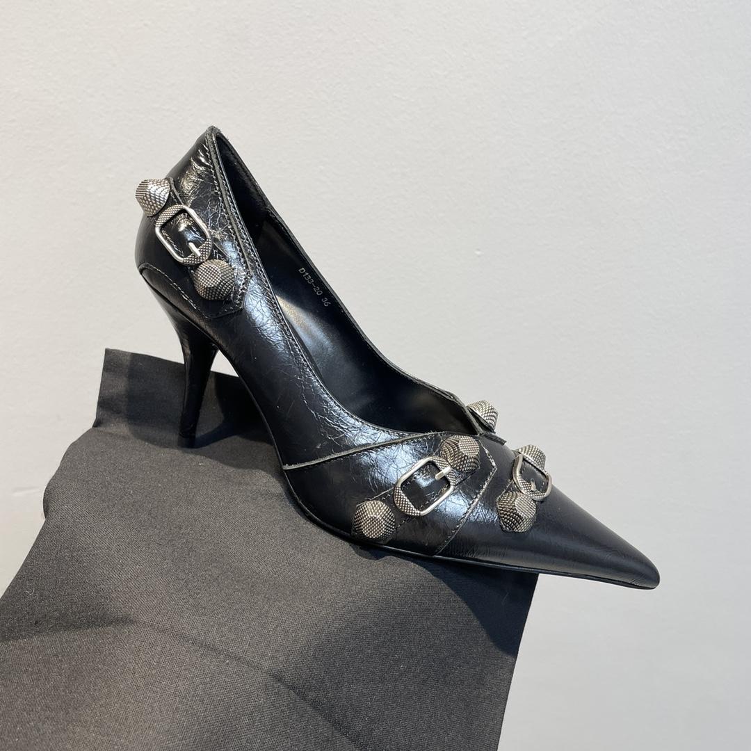 Balenciaga Cagole 90mm Pump In Black - DesignerGu