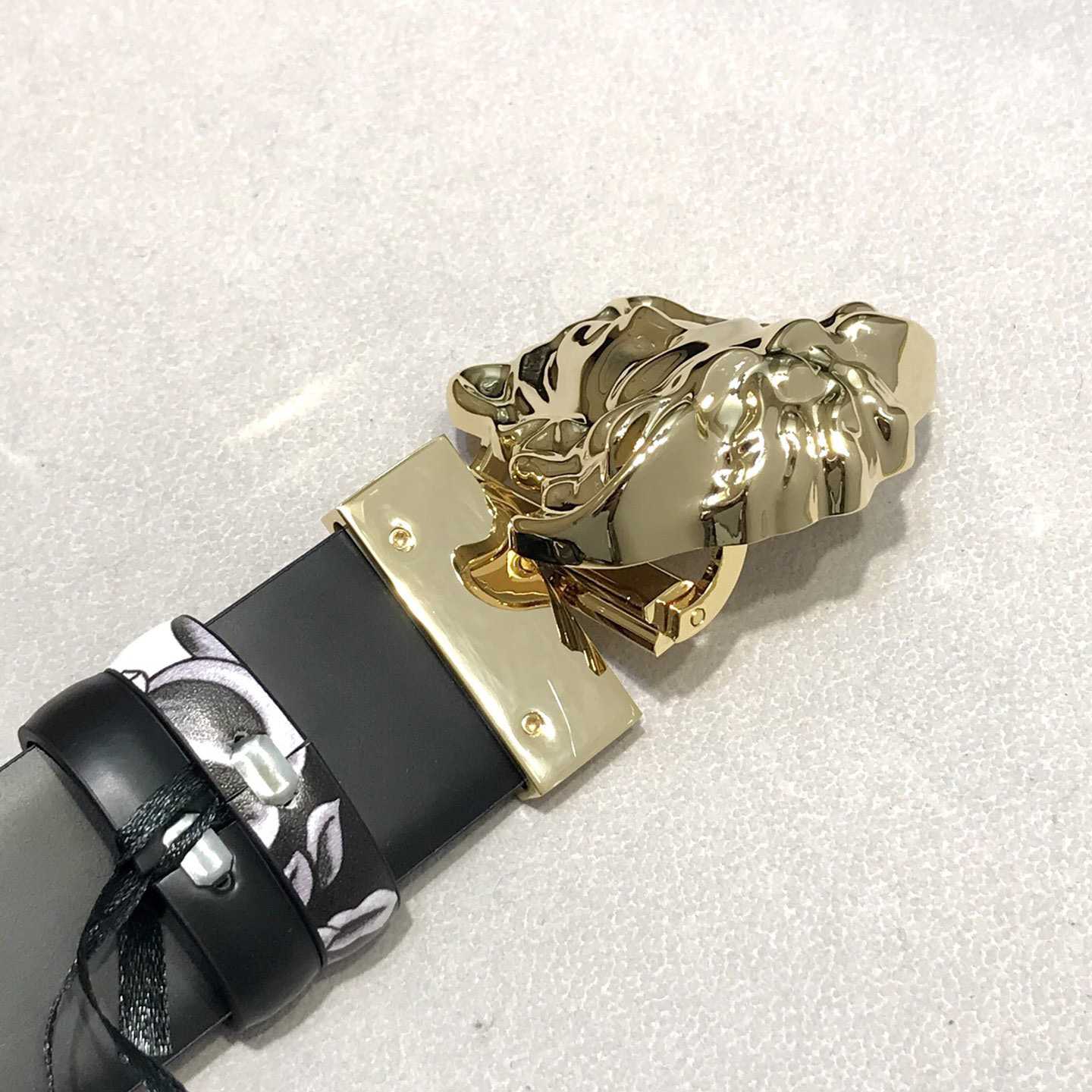 Versace La Medusa Silver Baroque Reversible Belt - DesignerGu