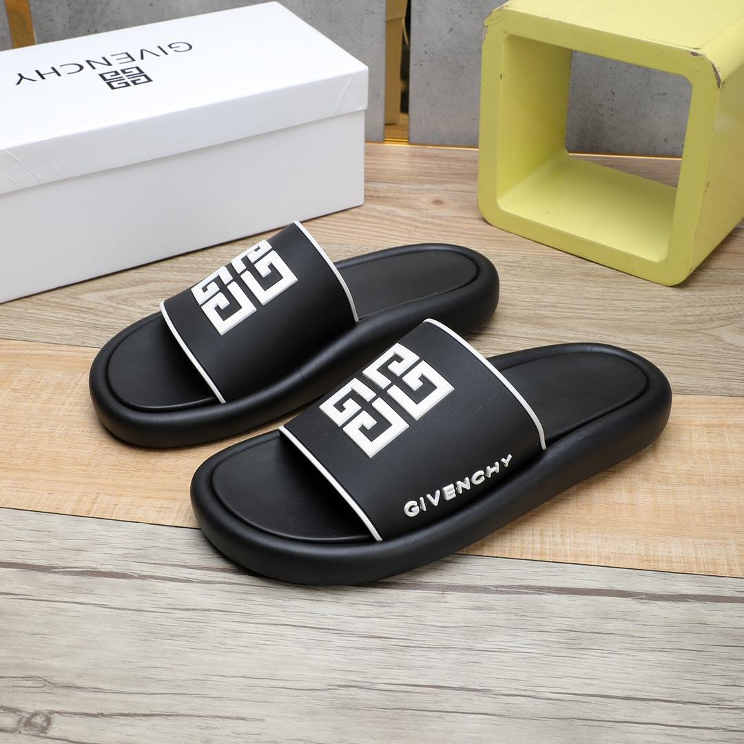 Givenchy 4G Logo Rubber Slides Sandals - DesignerGu