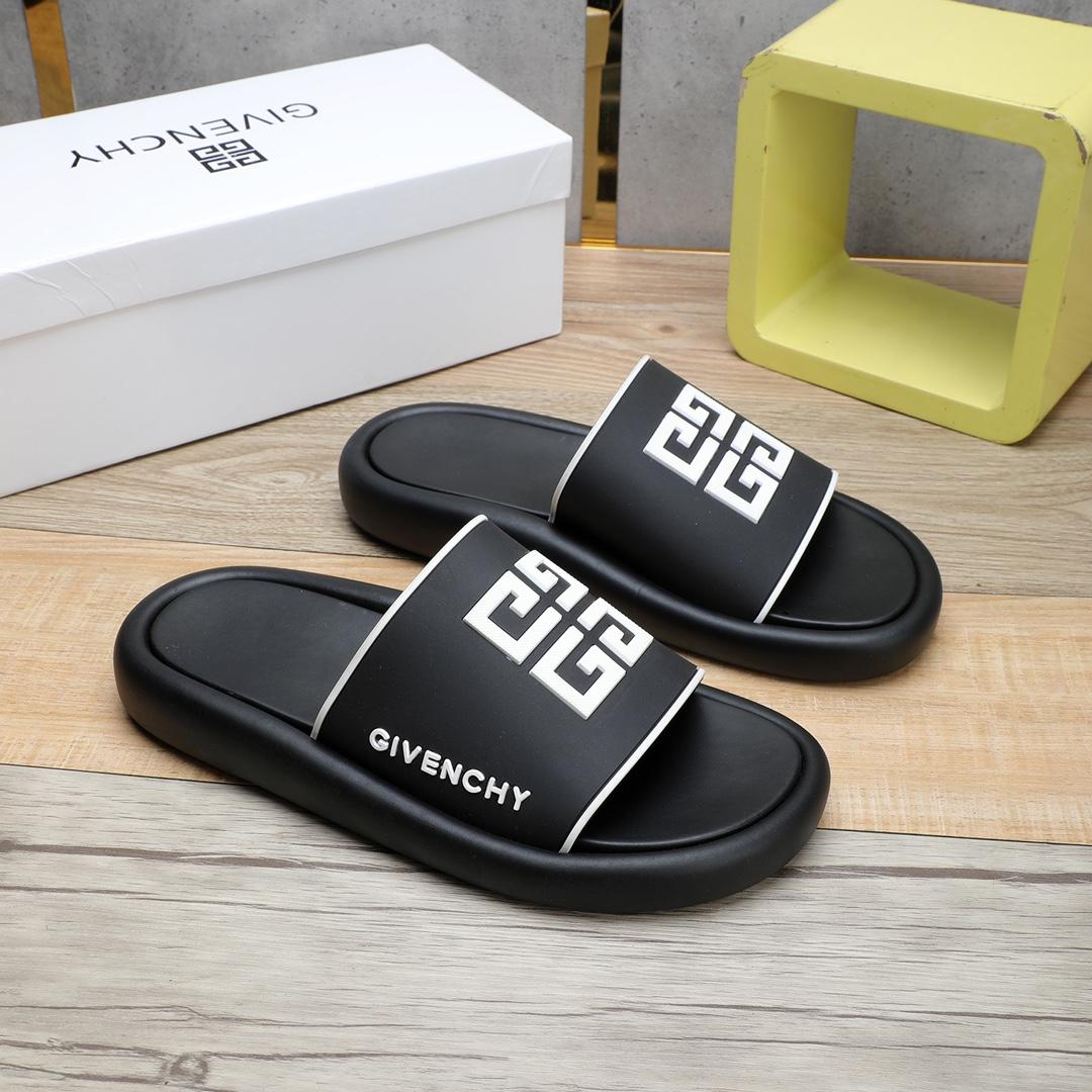 Givenchy 4G Logo Rubber Slides Sandals - DesignerGu