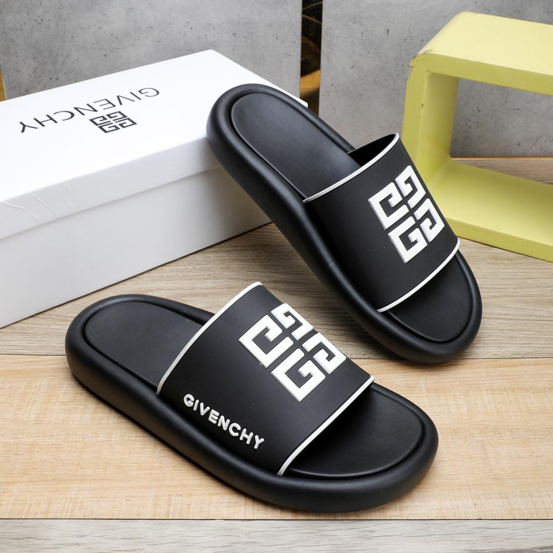 Givenchy 4G Logo Rubber Slides Sandals - DesignerGu