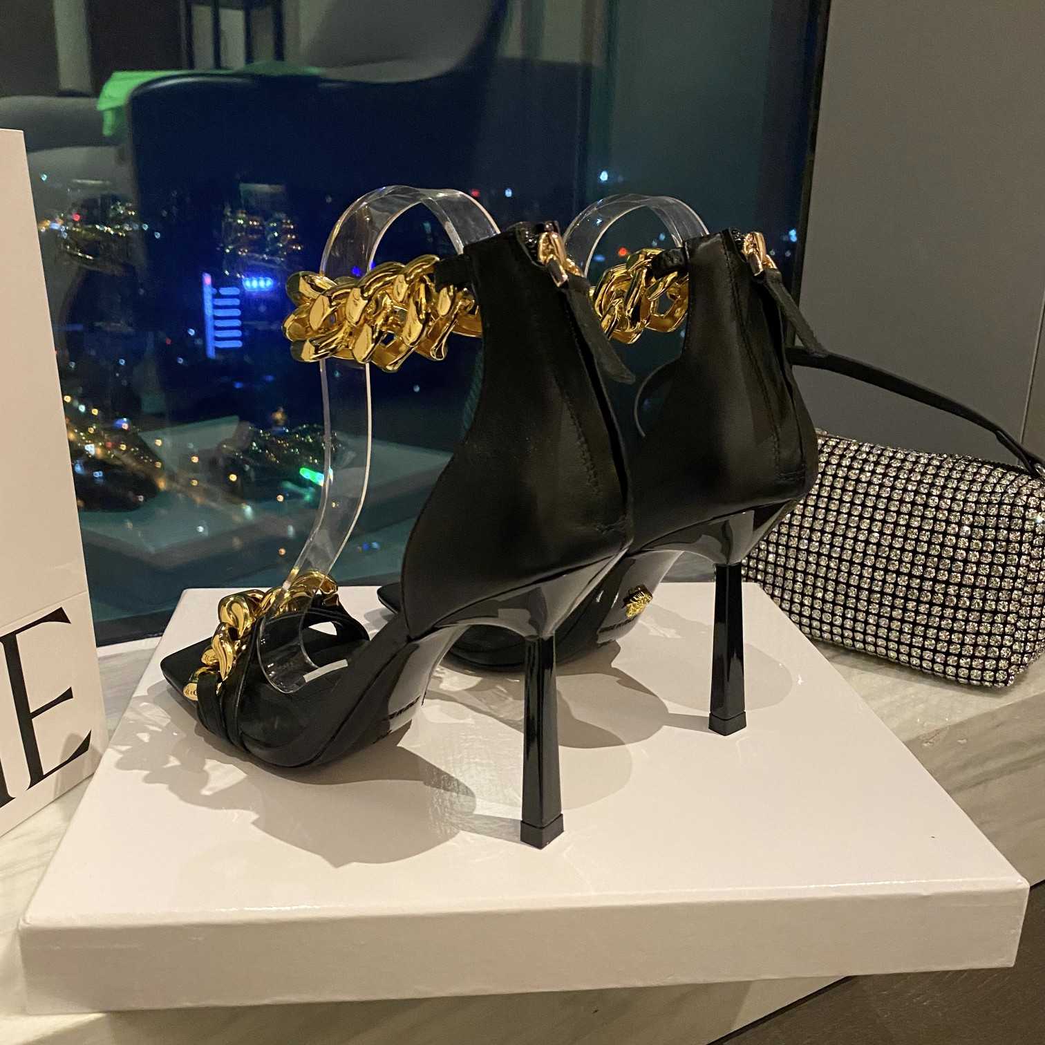 Versace Medusa Chain High Heel Sandals - DesignerGu