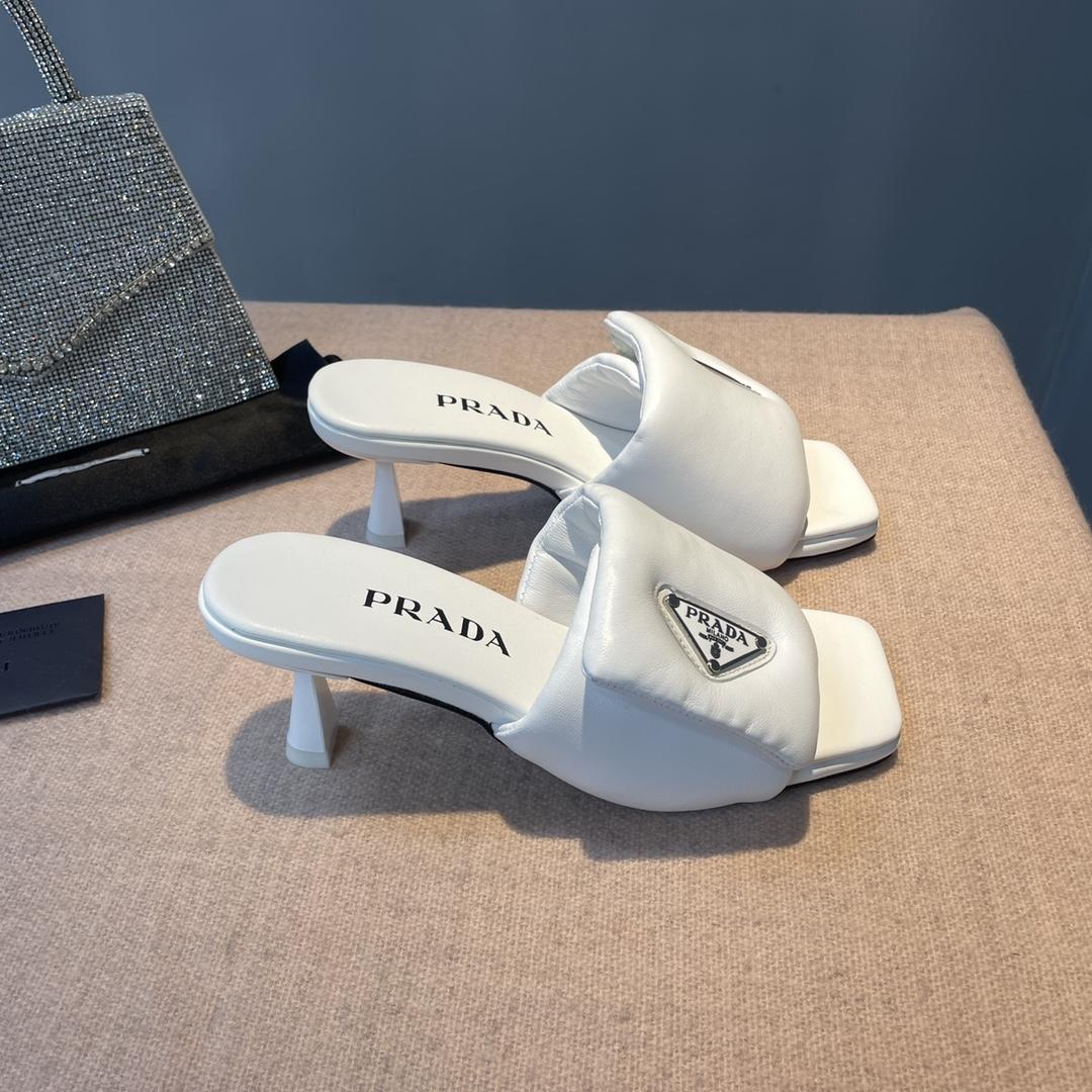 Prada Soft Padded Nappa Sandals - DesignerGu