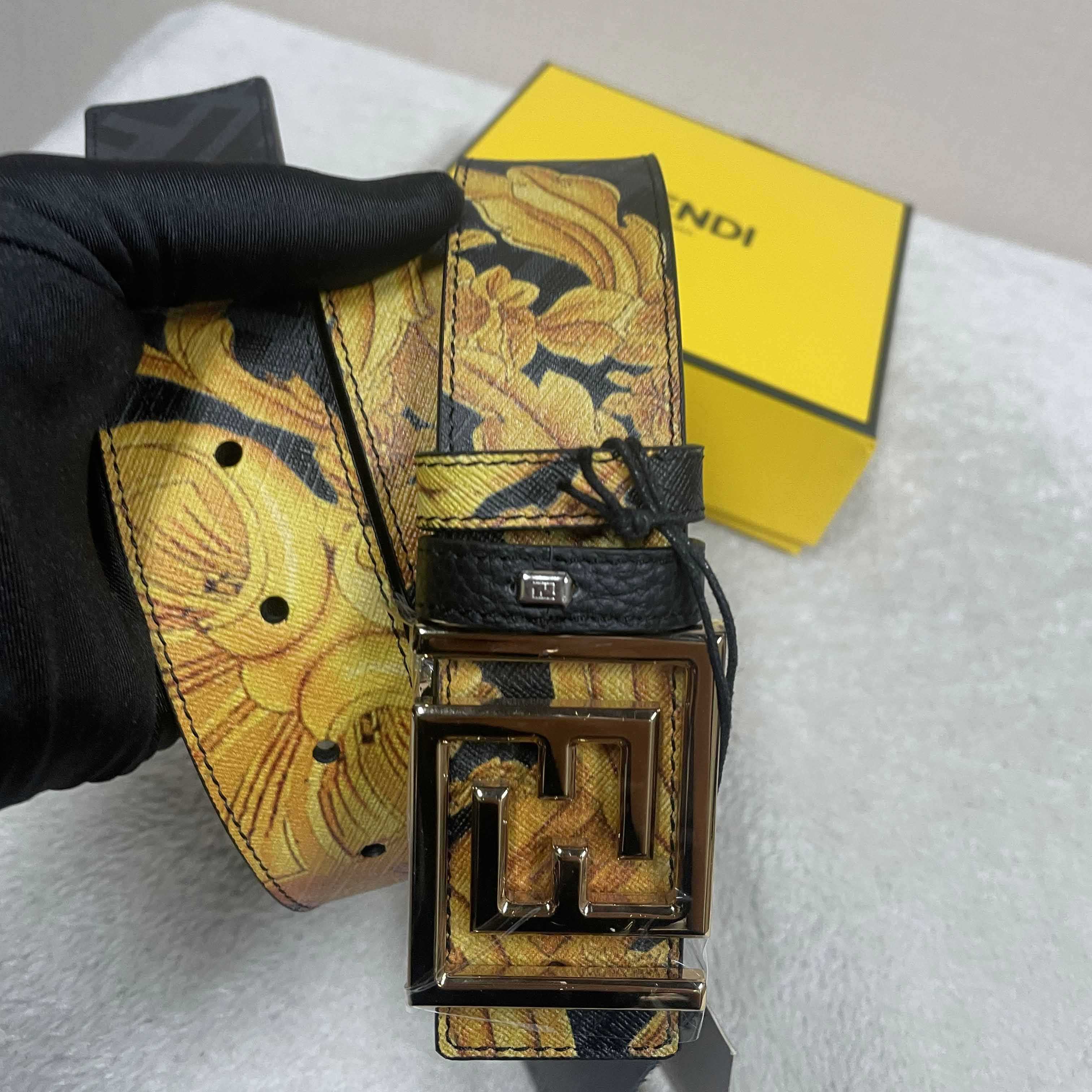 Fendi x Versace Fendace Reversible Belt - DesignerGu