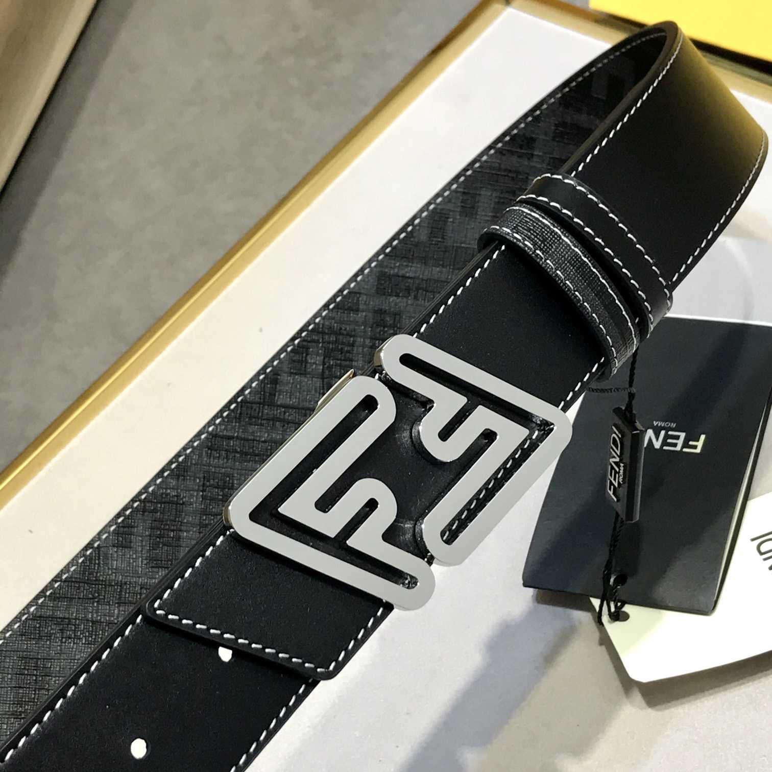 Fendi Black Leather Belt - DesignerGu