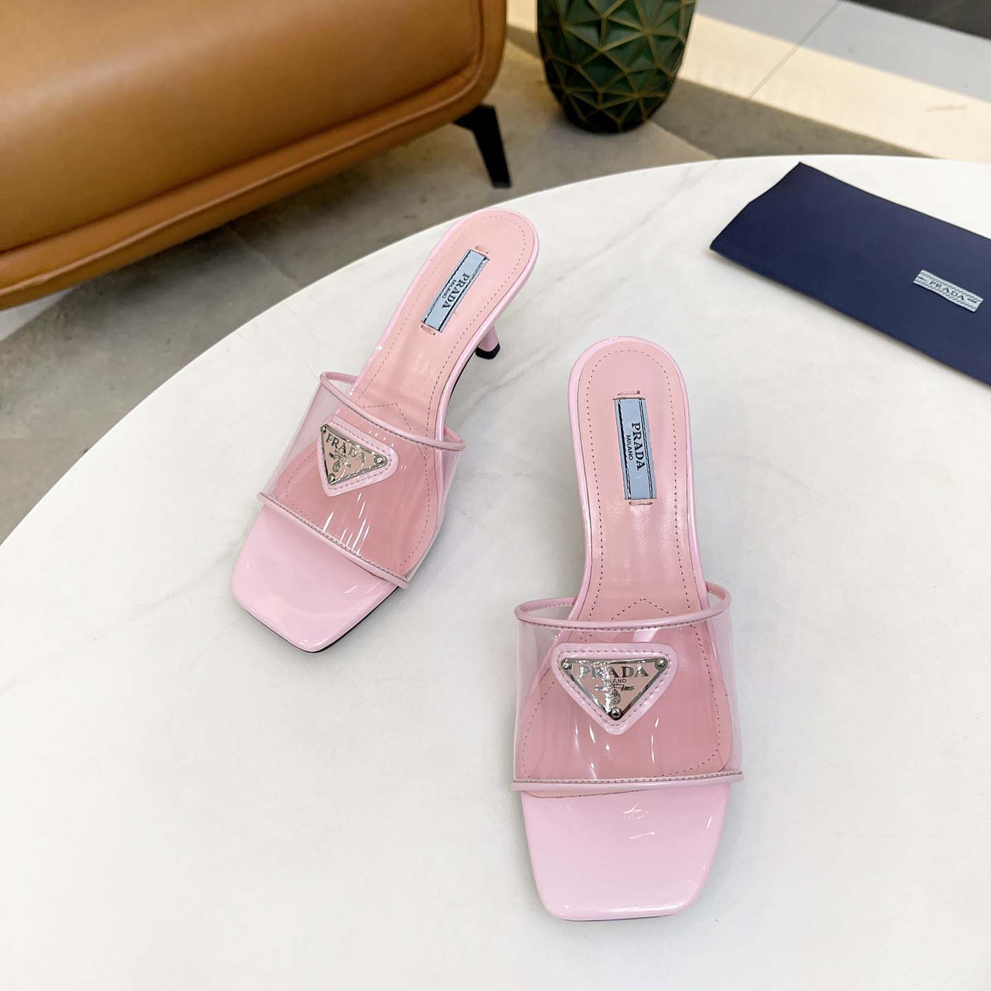 Prada Plexiglas And Patent Leather Sandals - DesignerGu