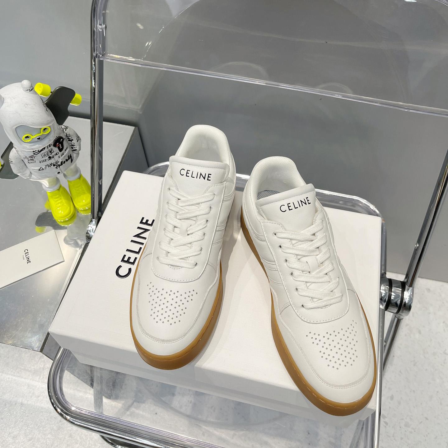 Celine Trainer Low Lace -Up Sneaker In Calfskin - DesignerGu