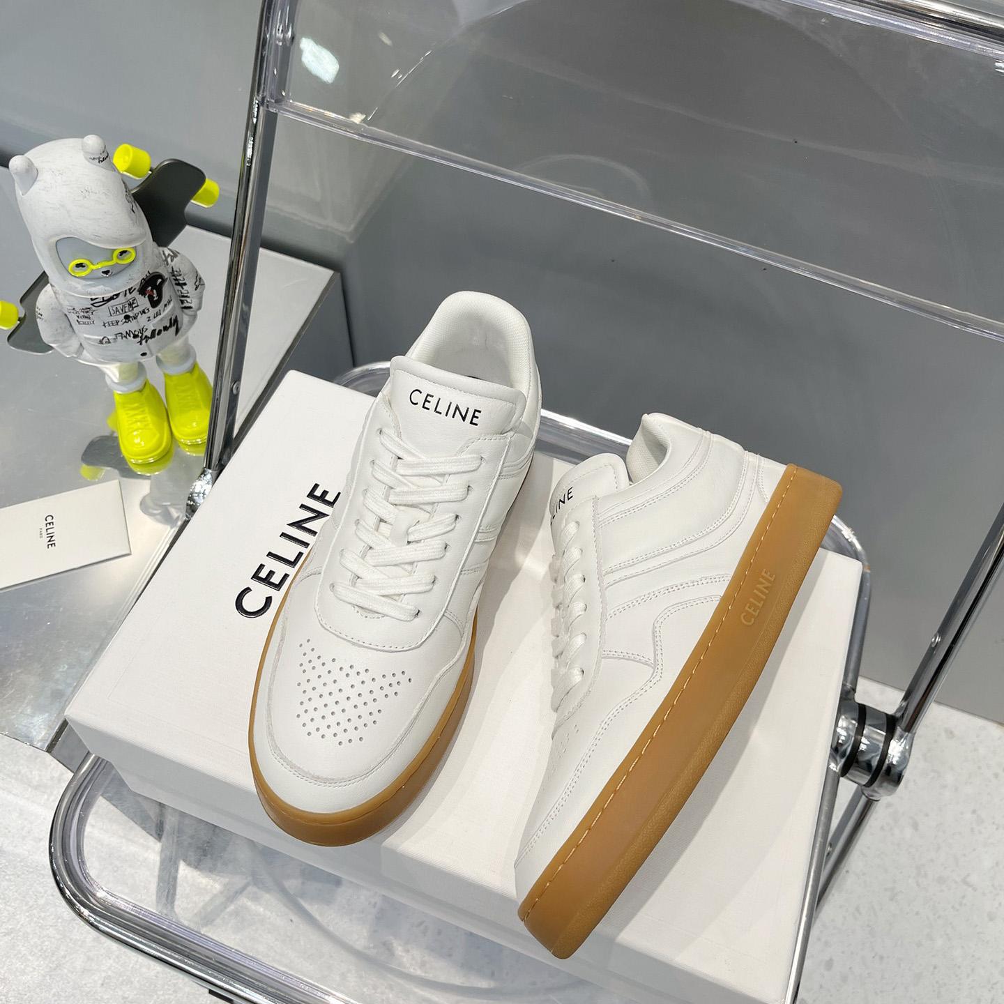 Celine Trainer Low Lace -Up Sneaker In Calfskin - DesignerGu