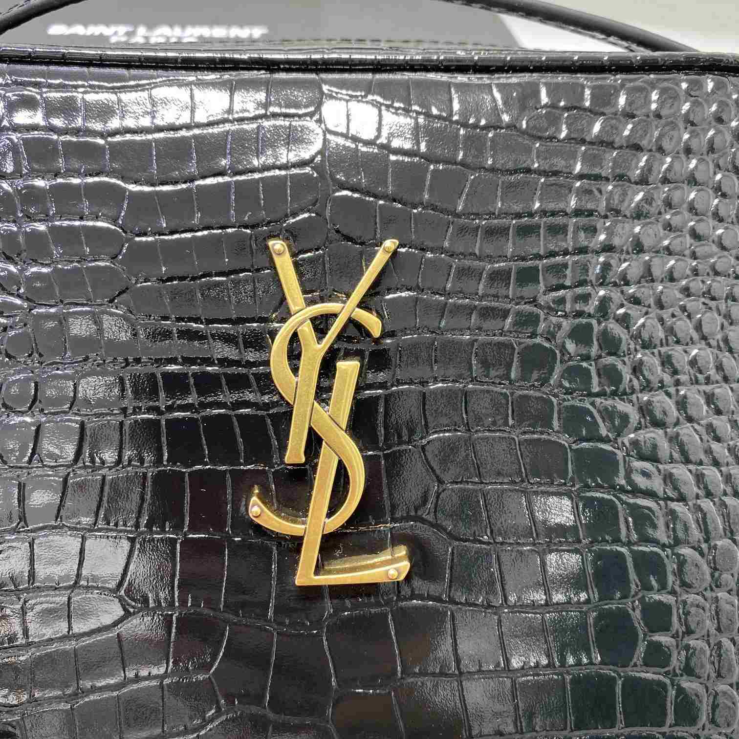 Saint Laurent Lou Camera Bag In Crocodile-Embossed Shiny Leather - DesignerGu