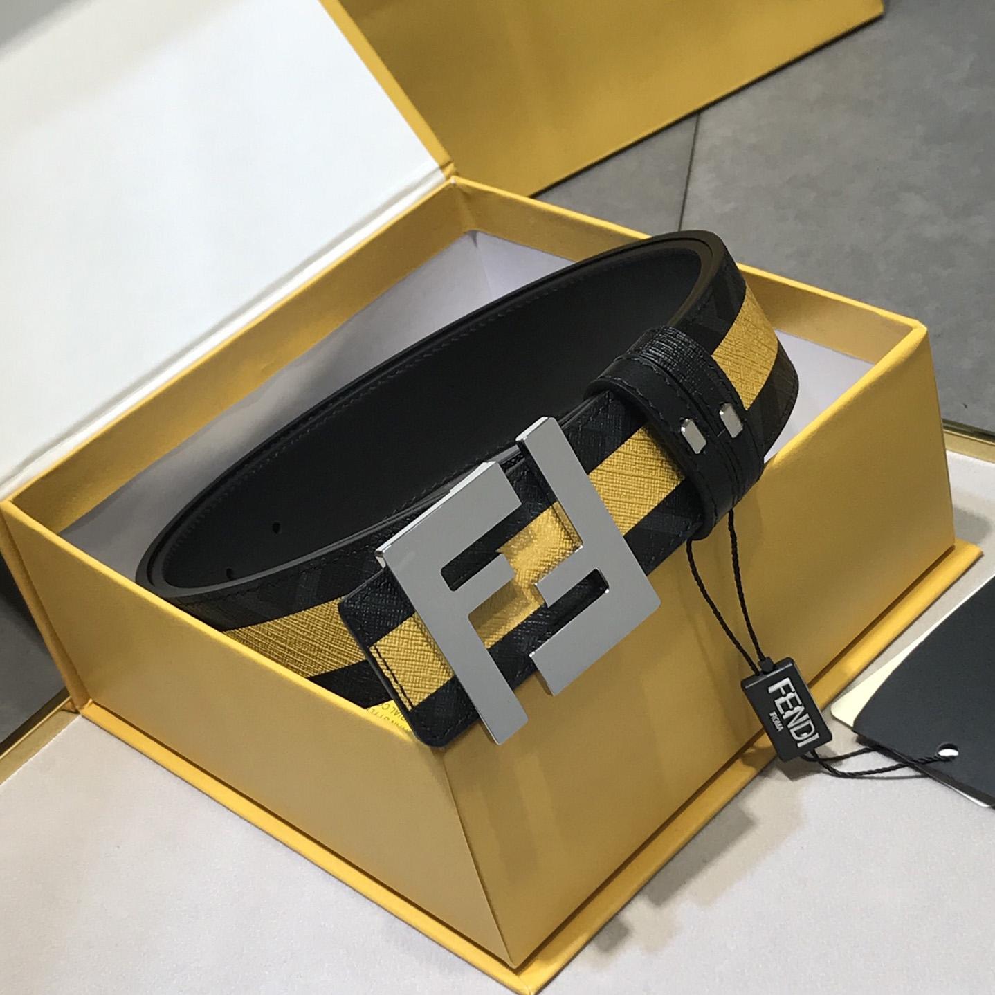 Fendi Black Reversible Leather Belt - DesignerGu