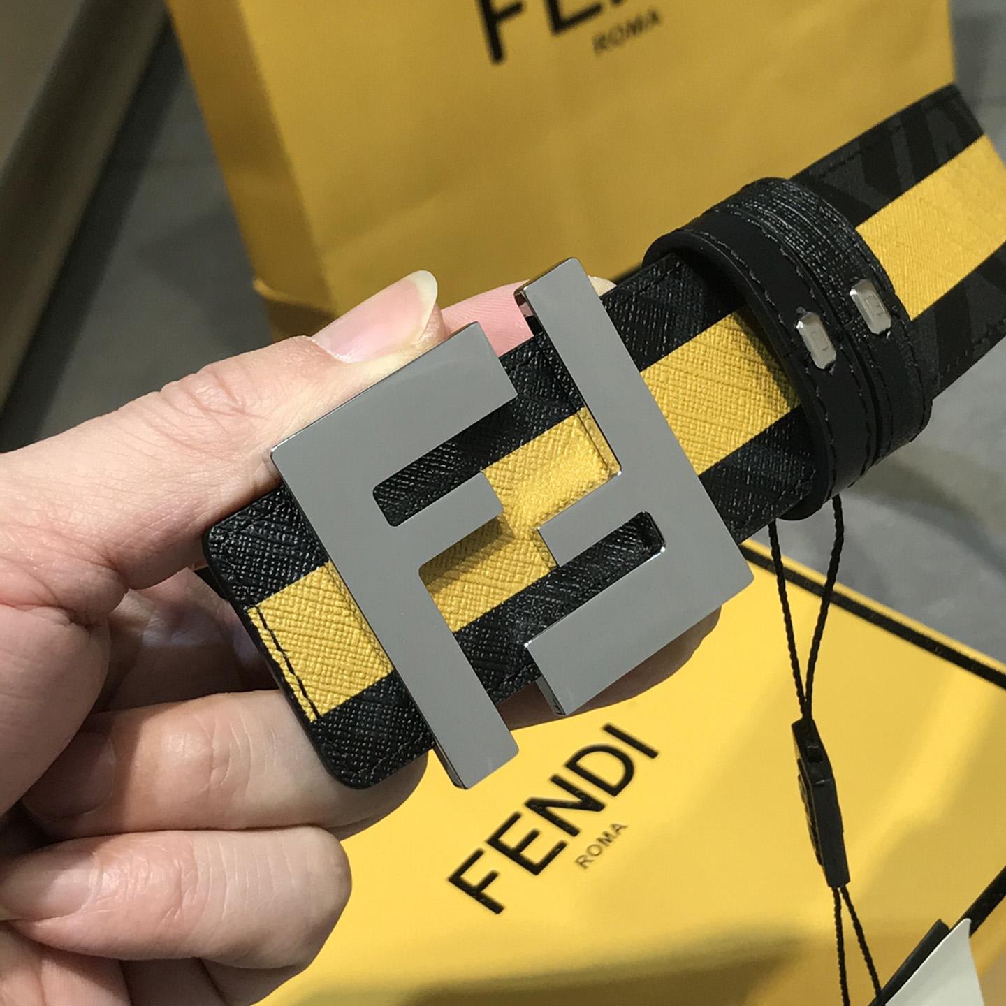 Fendi Black Reversible Leather Belt - DesignerGu