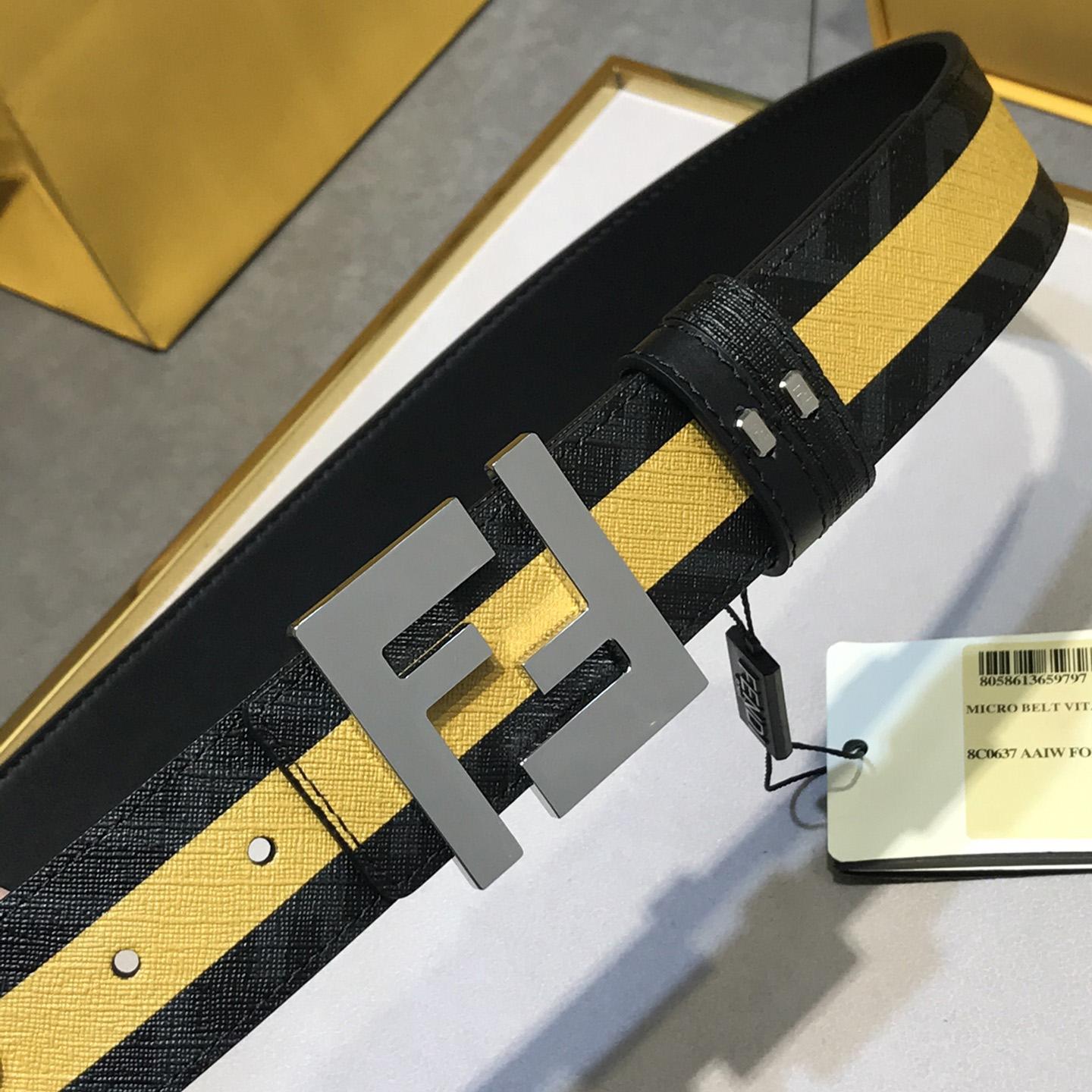 Fendi Black Reversible Leather Belt - DesignerGu