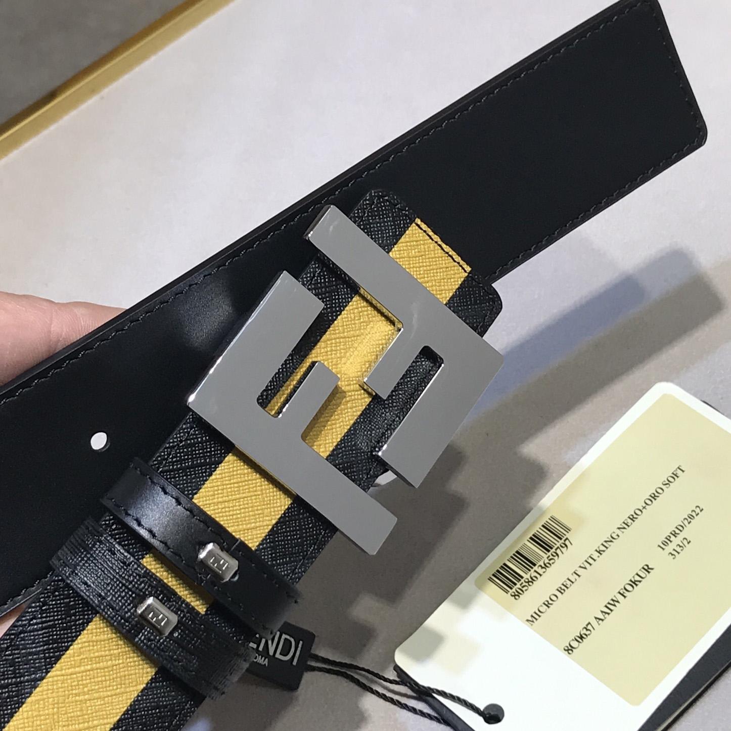 Fendi Black Reversible Leather Belt - DesignerGu