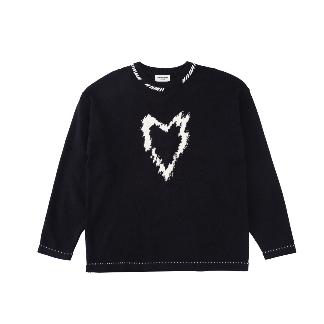 Saint Laurent Heart Sweater - DesignerGu