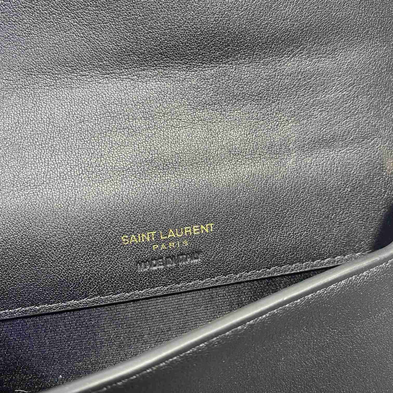 Saint Laurent Monogram Mini Striped-Canvas Cross-Body Bag (18x11x2cm) - DesignerGu