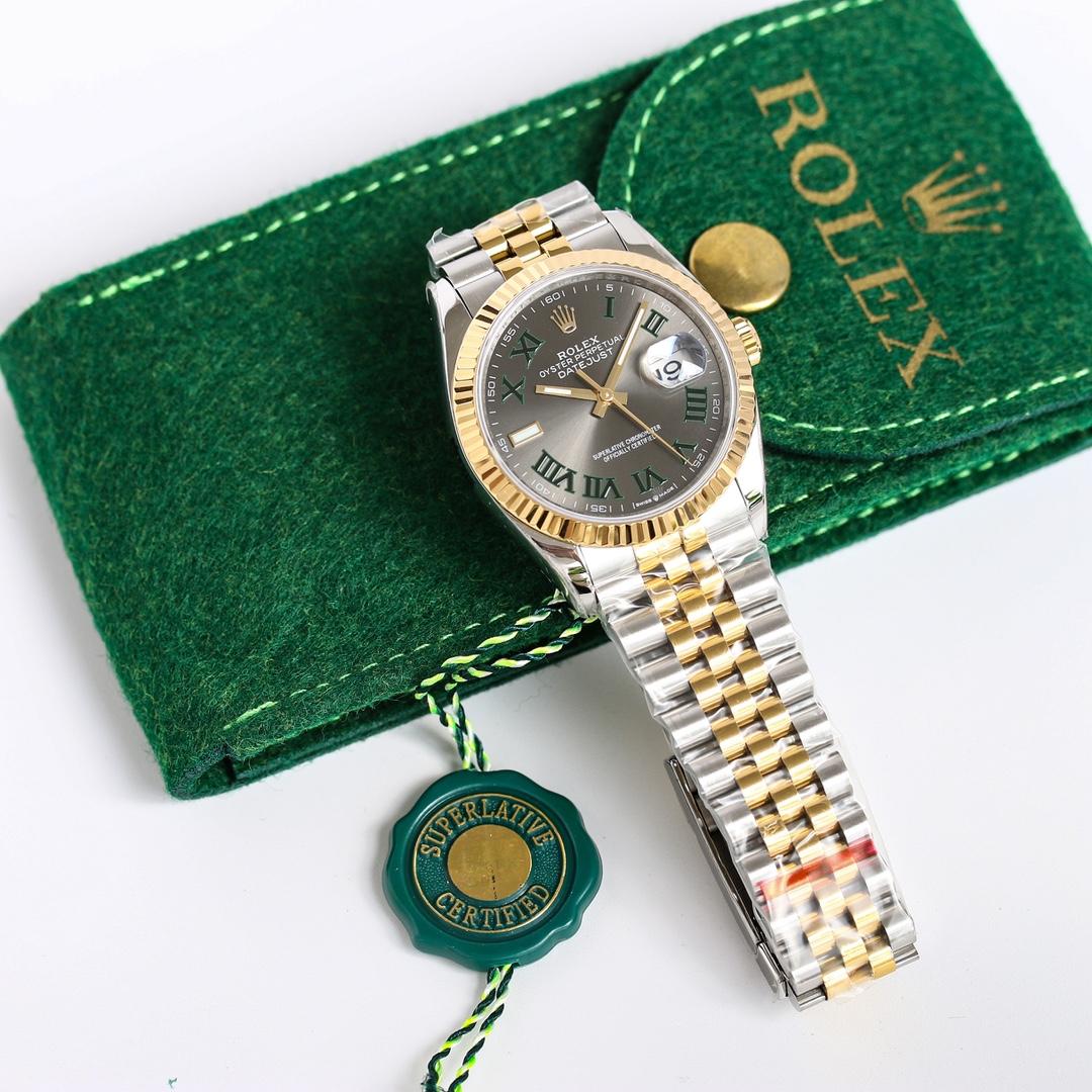 Rolex Datejust Oystersteel Steel Yellow Gold Dark Grey Dial Jubilee - DesignerGu