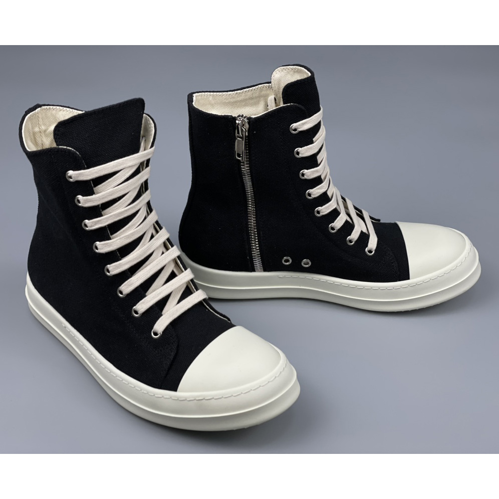 Rick Owens Black Suede High Sneakers - DesignerGu