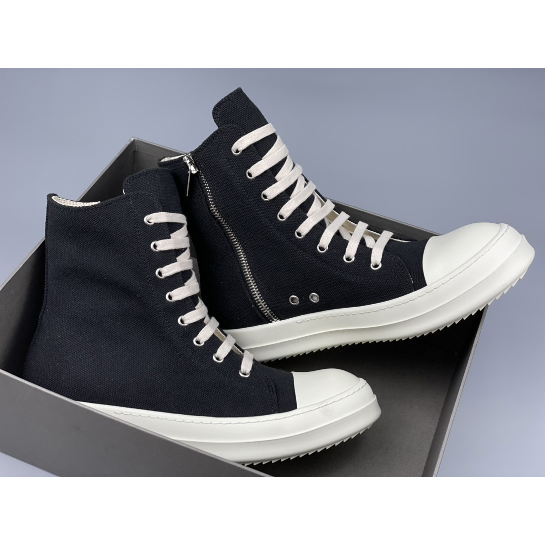 Rick Owens Black Suede High Sneakers - DesignerGu