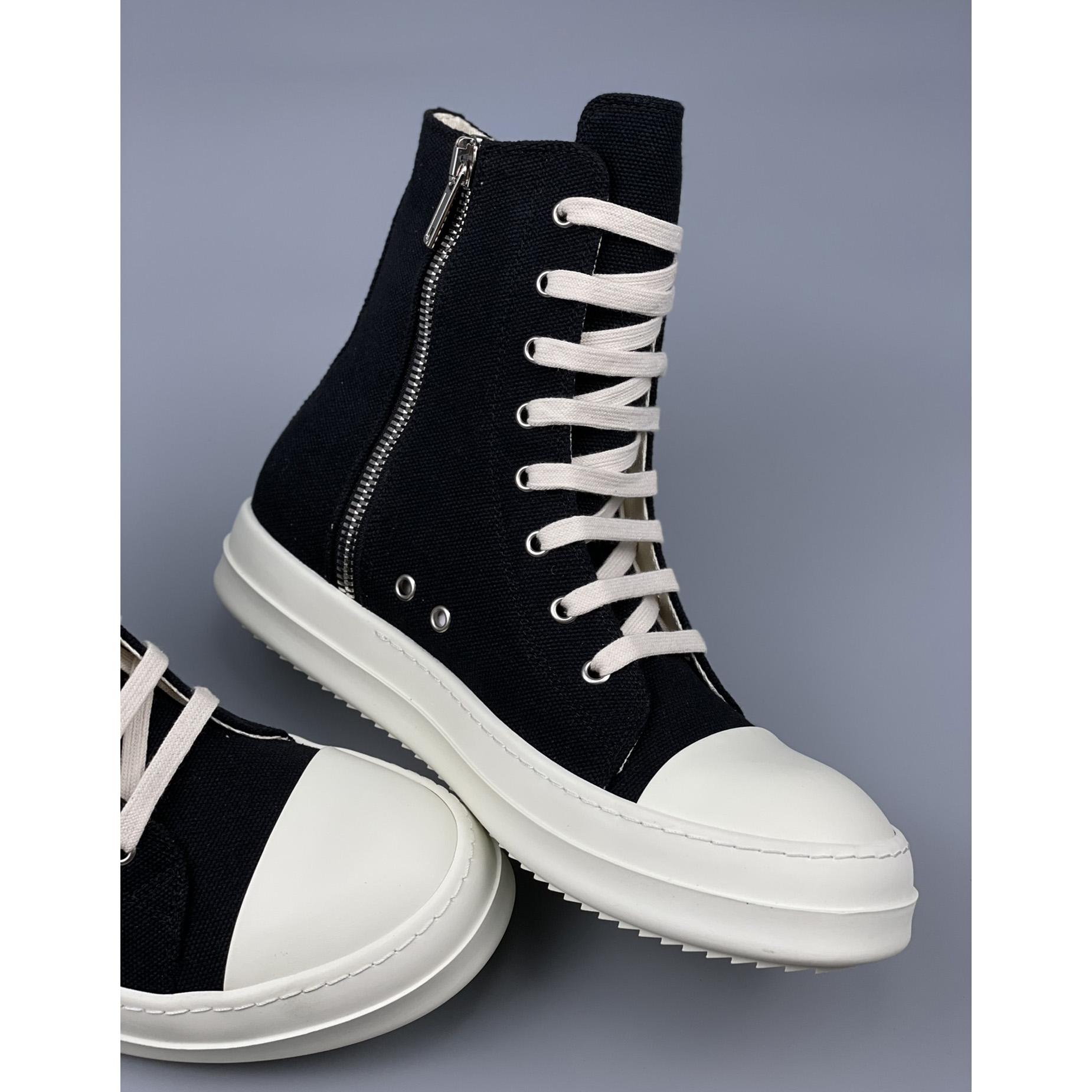 Rick Owens Black Suede High Sneakers - DesignerGu