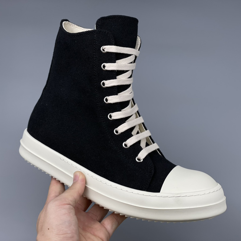 Rick Owens Black Suede High Sneakers - DesignerGu