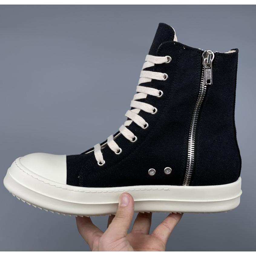 Rick Owens Black Suede High Sneakers - DesignerGu