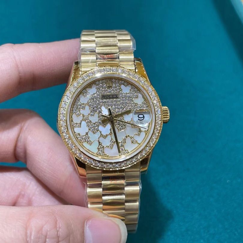 Rolex Yellow Gold Datejust 31 Watch - DesignerGu