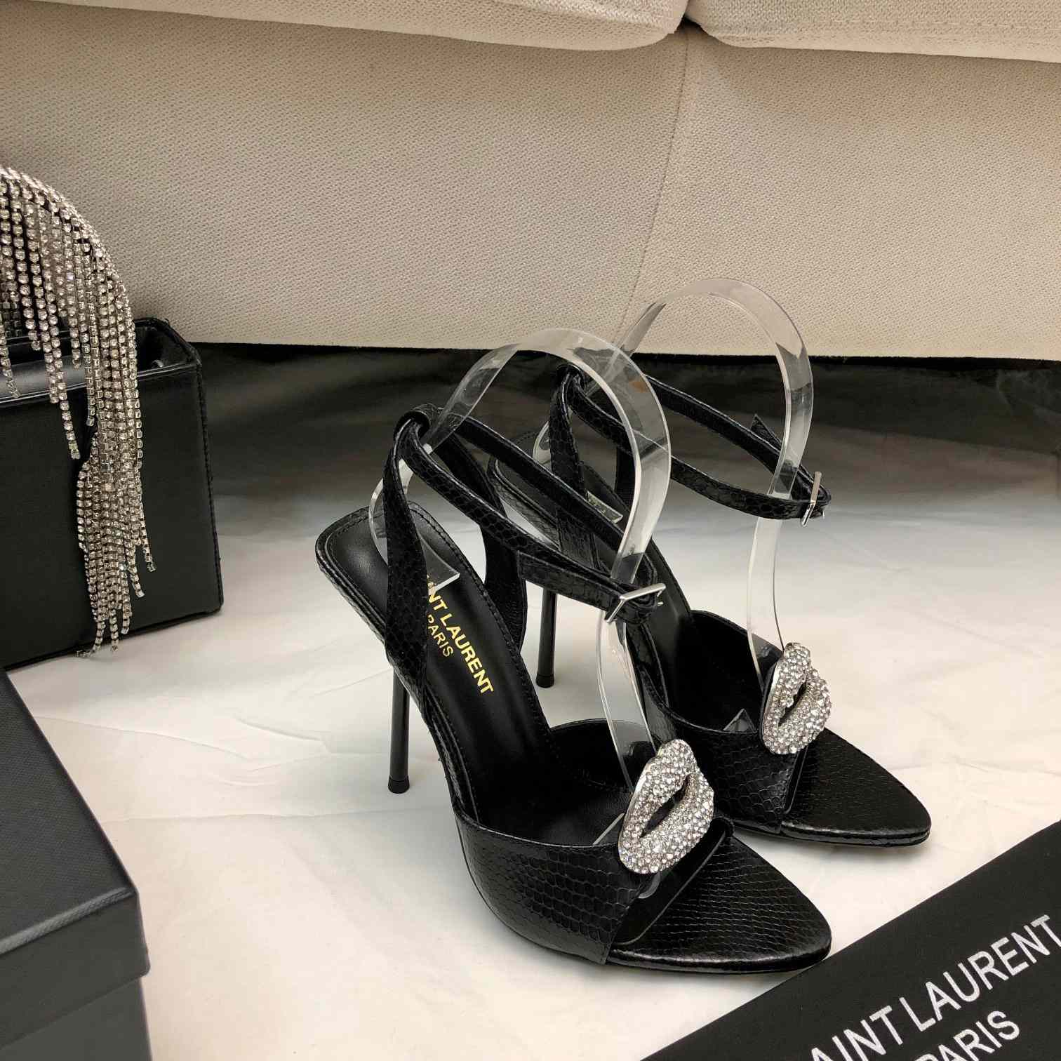 Saint Laurent Crystal-embellished Sandals - DesignerGu