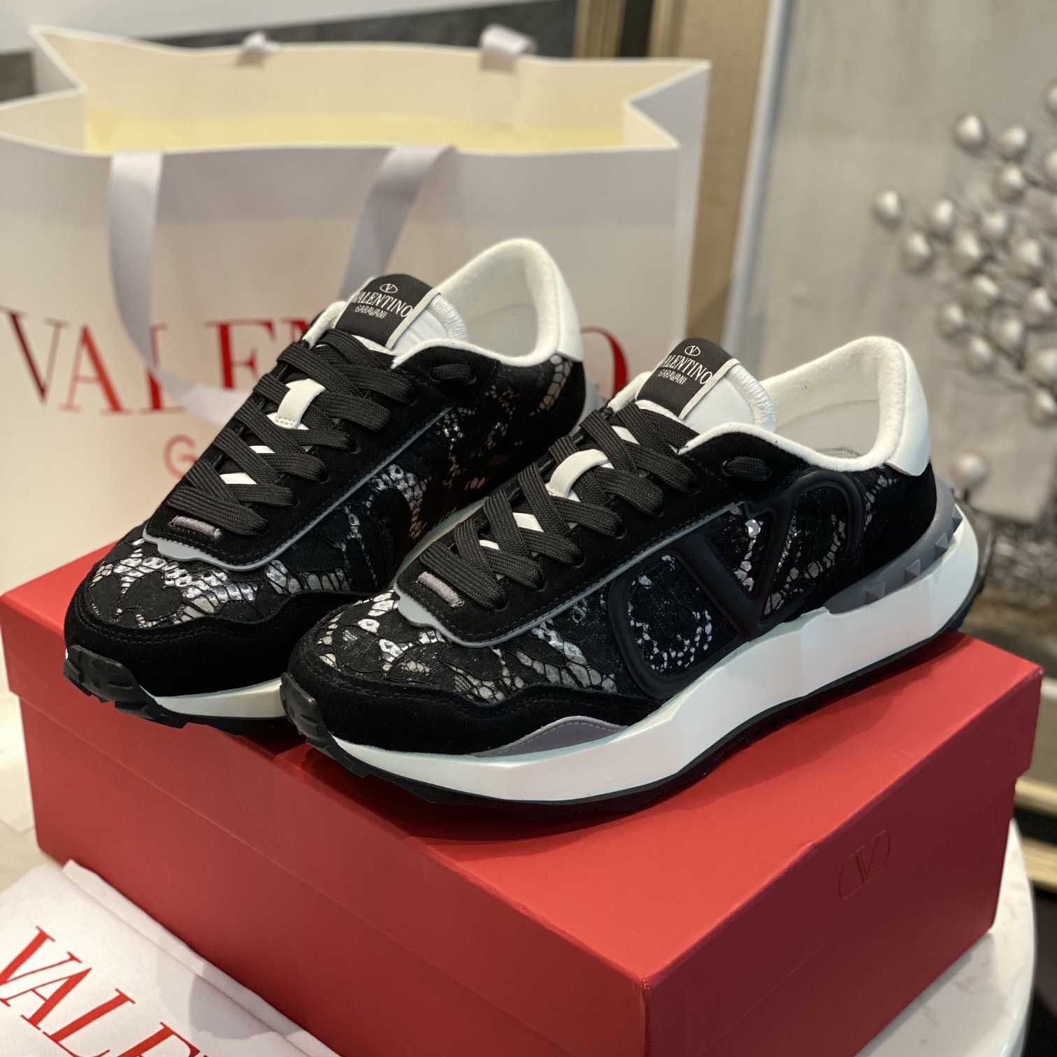 Valenti Lace And Mesh Lacerunner Sneaker  - DesignerGu