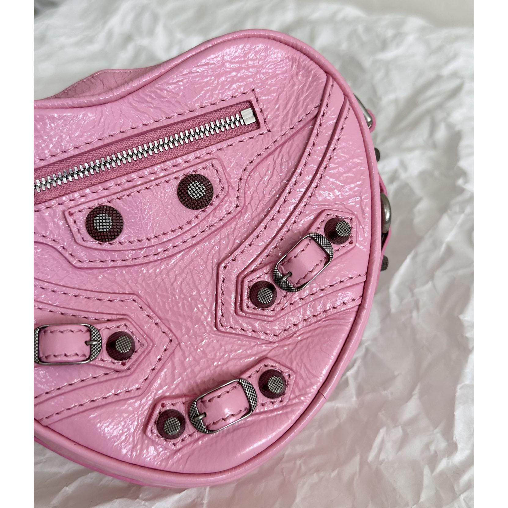 Balenciaga Le Cagole Heart Mini Bag In Pink  (16-12.7-4.5cm) - DesignerGu