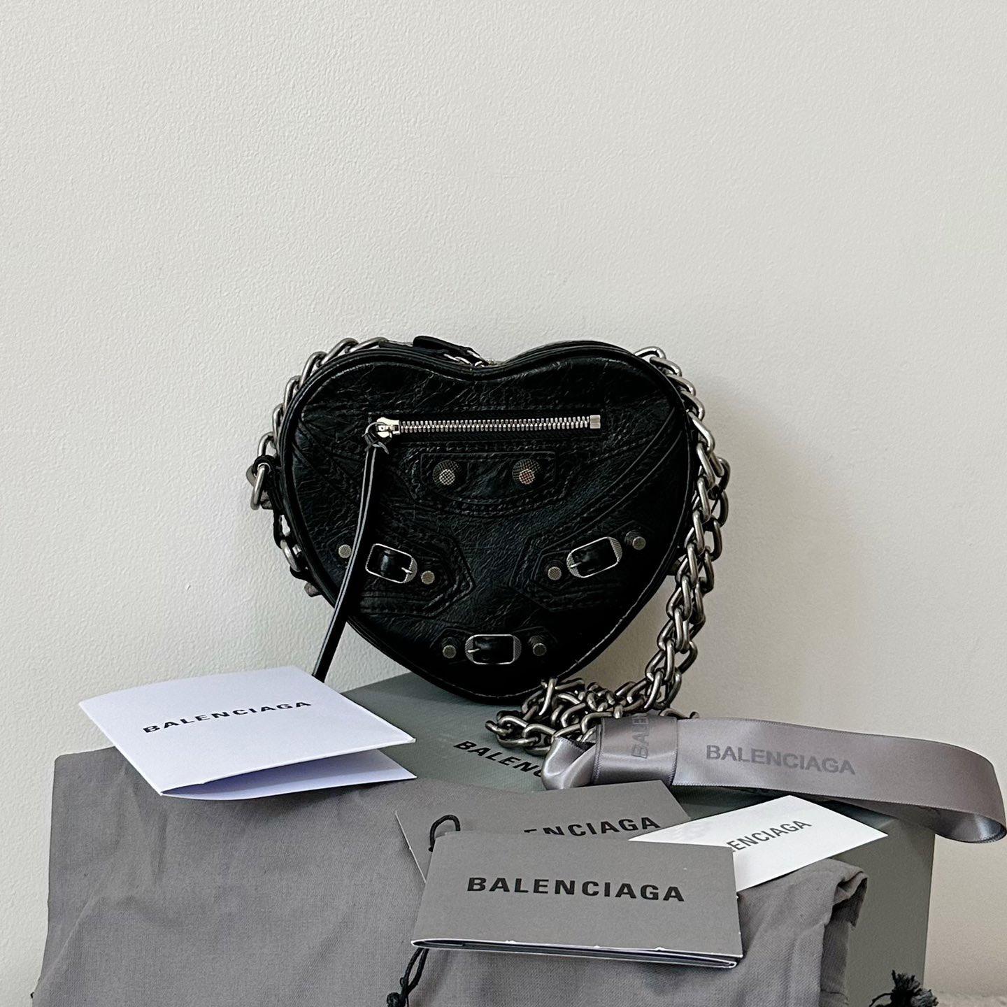 Balenciaga Le Cagole Heart Mini Bag In Black(16-12.7-4.5cm) - DesignerGu