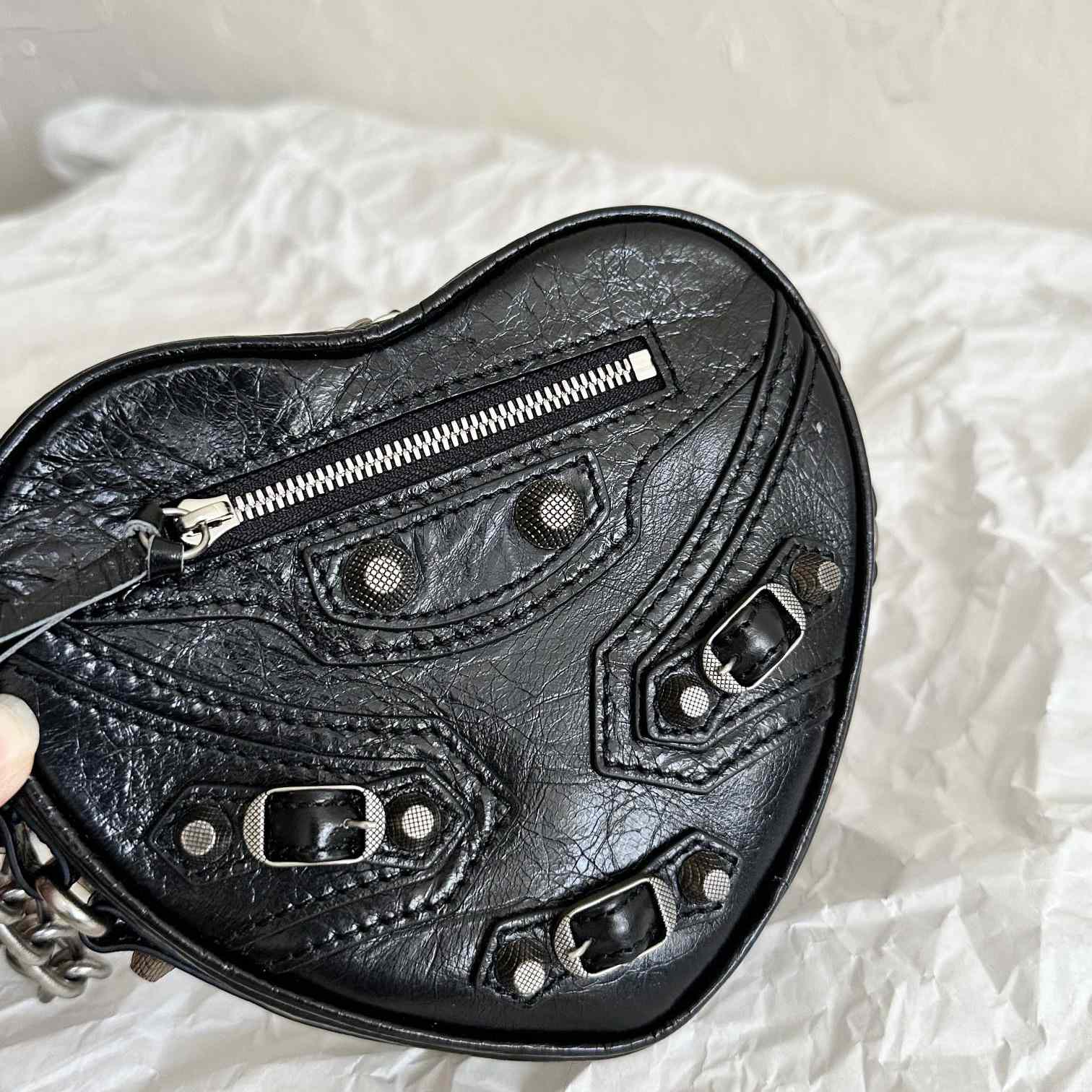 Balenciaga Le Cagole Heart Mini Bag In Black(16-12.7-4.5cm) - DesignerGu