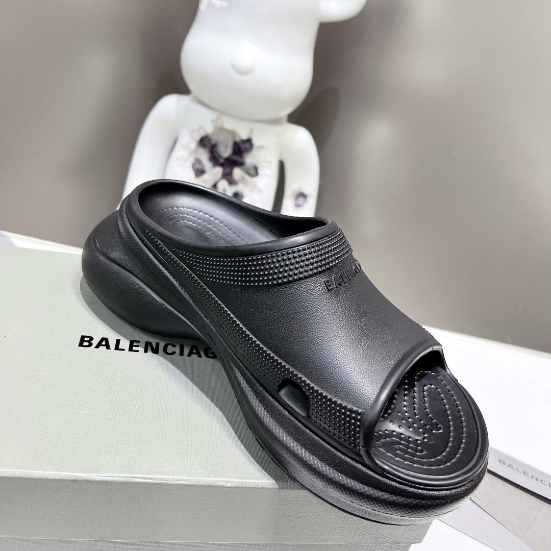 Balenciaga Women's Pool Crocs™ Slide Sandal In Black  - DesignerGu