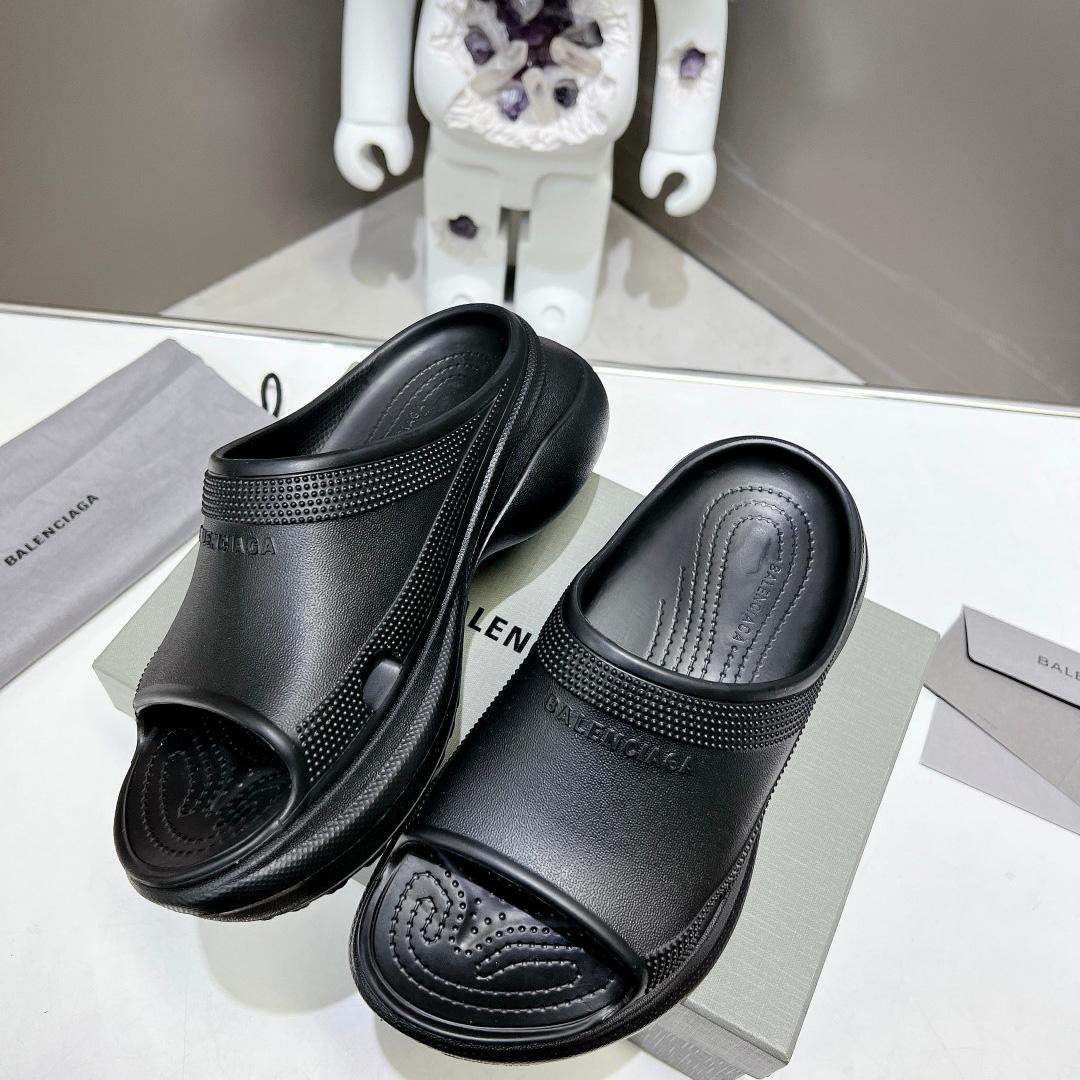 Balenciaga Women's Pool Crocs™ Slide Sandal In Black  - DesignerGu